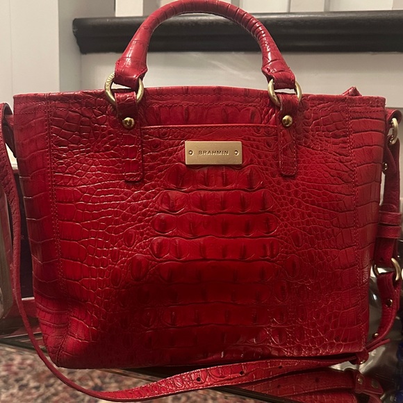 BRAHMIN CROC LEATHER BAG